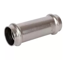 Муфта надвижная D 15 х 15 мм нерж.сталь под пресс, Rommer, PN16, Tmax=120 °C, для соединения тонкостенных стальных труб