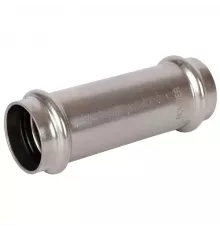 Муфта надвижная D 15 х 15 мм нерж.сталь под пресс, Rommer, PN16, Tmax=120 °C, для соединения тонкостенных стальных труб