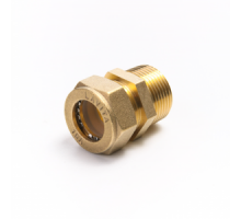 Муфта латунная Ø 15 мм c переходом на НР 1/2" LAVITA (Корея), PN15, Tmax=110 °C для соединения гофр. трубы из нерж. стали