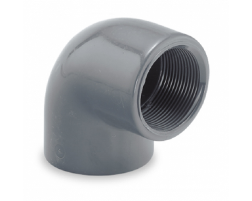 Угольник резьбовой ПВХ 1/2"х1/2" ВР 90°, Hidroten, Испания 1002301_