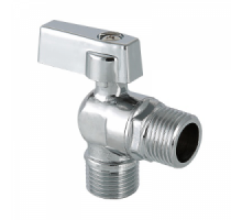 Кран шаровой 1/2"х3/4" НР/НР для подключения сантехприборов, VALTEC, угловой, латунный хромированный, PN10, t max 90 °С