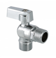 Кран шаровой 1/2"х3/4" НР/НР для подключения сантехприборов, VALTEC, угловой, латунный хромированный, PN10, t max 90 °С