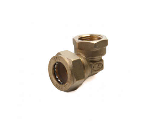 Угольник латунный Ø 15 мм c переходом на ВР g 1/2" LAVITA (Корея), PN15, Tmax=110 °C для соединения гофр. трубы из нерж. стали