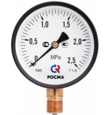 Манометр радиальный D 50 х 0,6 МПа, 1/4", Тmax = 150 °С, тип ТМ-210Р Росма