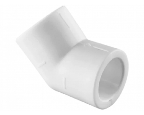 Угольник Ø 20х45° PP-R, цвет белый, TEBO