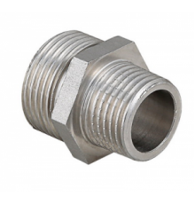 Ниппель перех. 3/8"х1/4" НР/НР латунь никел., VALTEC