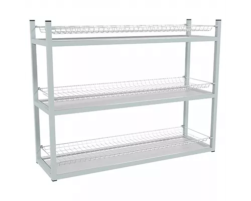 Стеллаж для стаканов ЭКОНОМ СКСК-3КЭ (сетки хром., каркас окраш.) 690х895х270 мм