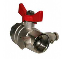 Кран шаровой 3/4" (Ду20) ВР/ВР со спускным клапаном, рычаг, CTP-REMER, латунь никел., полнопрох., PN20, t max 120 °С