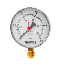 Манометр радиальный Watts MDR 80/25 0-25 бар RAD G 1/2