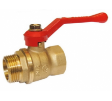 Кран шаровой 1/2" (Ду15) ВР/НР, рычаг, ГАЛЛОП Стандарт 221 (Россия), латунь , полнопрох., PN40, t max 150 °С, аналог 11Б27п1
