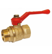 Кран шаровой 1/2" (Ду15) ВР/НР, рычаг, ГАЛЛОП Стандарт 221 (Россия), латунь , полнопрох., PN40, t max 150 °С, аналог 11Б27п1
