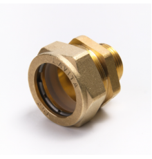 Муфта латунная Ø 25 мм c переходом на НР 3/4" LAVITA (Корея), PN15, Tmax=110 °C для соединения гофр. трубы из нерж. стали