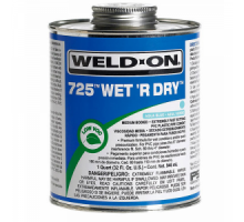 Клей 946 мл для изделий из ПВХ в нап. питьевом водоснаб., Weld-On 725 Wet 'R Dry (США) , в банке с кисточкой
