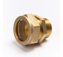 Муфта латунная Ø 25 мм c переходом на НР 1" LAVITA (Корея), PN15, Tmax=110 °C для соединения гофр. трубы из нерж. стали