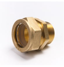 Муфта латунная Ø 25 мм c переходом на НР 1" LAVITA (Корея), PN15, Tmax=110 °C для соединения гофр. трубы из нерж. стали
