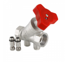 Клапан балансировочный без дренажа муфта-муфта Ду15(1/2") VALTEC; P 1,6МПа; tmax120°C, с пониженной пропускной способностью (Kvs 2,8)