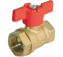 Кран шаровой 1/2" (Ду15) ВР/ВР, бабочка, БАЗ 11Б27п1 (Россия), латунь , полнопрох., PN40, t max 150 °С