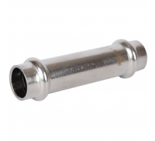 Муфта прямая D 15 мм из нерж.стали под пресс, Rommer, PN16, Tmax=120 °C, для соединения тонкостенных стальных труб