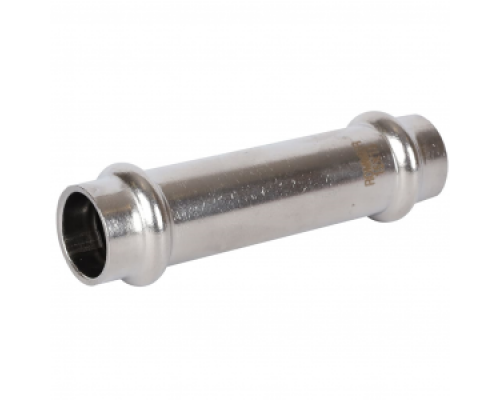 Муфта прямая D 15 мм из нерж.стали под пресс, Rommer, PN16, Tmax=120 °C, для соединения тонкостенных стальных труб