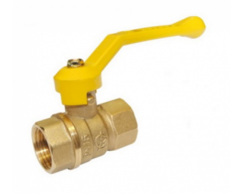 Кран шаровой 1/2" (Ду15) ВР/ВР, газовый, рычаг, ГАЛЛОП Стандарт 220 (Россия), латунь, полнопрох., PN16, t max 60 °С, аналог 11Б27п1