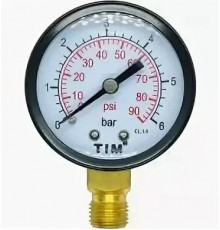 Манометр радиальный 6 бар TIM Y-50-6bar