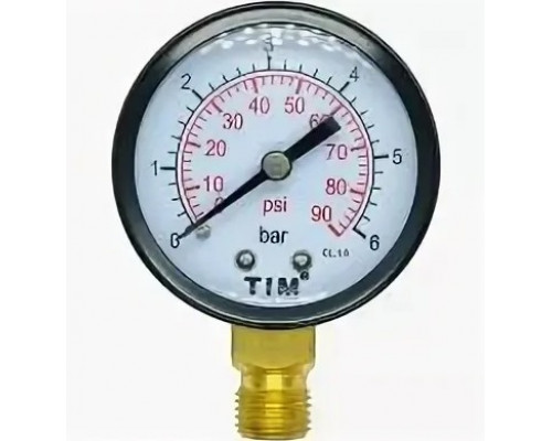 Манометр радиальный 6 бар TIM Y-50-6bar