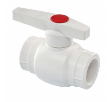 Шаровой кран Ø 20 PP-R (стальной шар), PTFE/EPDM, цвет белый, Valfex
