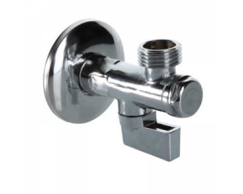 Кран шаровой 1/2"х1/2" НР/НР для подключения сантехприборов, VALTEC, угловой, с фильтром, латунный хромированный, PN8, t max 80 °С