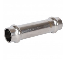 Муфта прямая D 22 мм из нерж.стали под пресс, Rommer, PN16, Tmax=120 °C, для соединения тонкостенных стальных труб