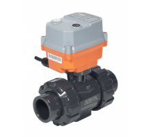 Кран шаровой ПВХ 40 под клей, PTFE/EPDM, с эл. приводом B10 AVA, 24В(AC/DC)