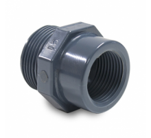 Футорка резьбовая ПВХ 1/2" х 1/8" НРхВР (1,0 МПа), Hidroten, Испания 1002471