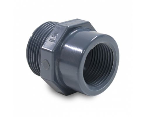 Футорка резьбовая ПВХ 1/2" х 1/8" НРхВР (1,0 МПа), Hidroten, Испания 1002471