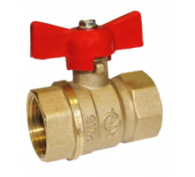 Кран шаровой 1/2" (Ду15) ВР/ВР, бабочка, ГАЛЛОП Стандарт 230 (Россия), латунь , полнопрох., PN40, t max 150 °С, аналог 11Б27п1