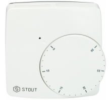 Термостат комнатный WFHT-BASIC STOUT, 5-30˚С, 220B, Н.З., механическое управление