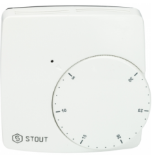 Термостат комнатный WFHT-BASIC STOUT, 5-30˚С, 220B, Н.О., механическое управление