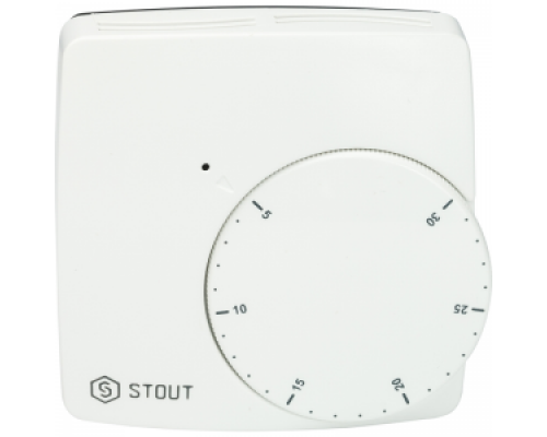 Термостат комнатный WFHT-BASIC STOUT, 5-30˚С, 220B, Н.О., механическое управление