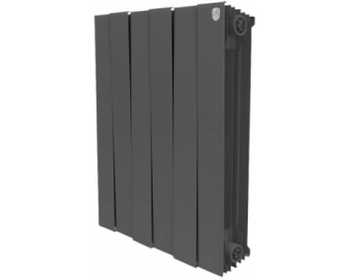 Радиатор биметаллический Royal Thermo PianoForte Noir Sable 500/6 секций, 1" (Ду25), Q=1134 Вт, 480х591х100 мм, вес 13,20 кг