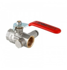 Кран шаровой 3/4" (Ду20) ВР/ВР со спускным клапаном, рычаг, VALTEC, латунь никел., полнопрох., PN40, t max 110 °С