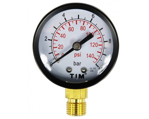 Манометр радиальный 10 бар TIM Y-50-10bar