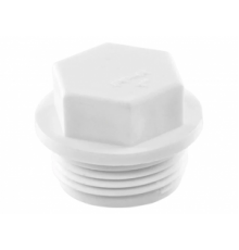 Пробка (заглушка) с НР 3/4" короткая, PP-R, цвет белый, TEBO