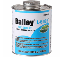 Клей 946 мл для изделий из ПВХ в нап. питьевом водоснаб., Bailey L-6023 (Китай), в банке с кисточкой