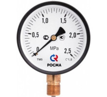 Манометр радиальный D 50 х 1,0 МПа, 1/4", Тmax = 150 °С, тип ТМ-210Р Росма