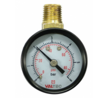 Манометр радиальный D 40 х 0,6 МПа, 1/4", VALTEC (для редуктора давления) верхн.подкл