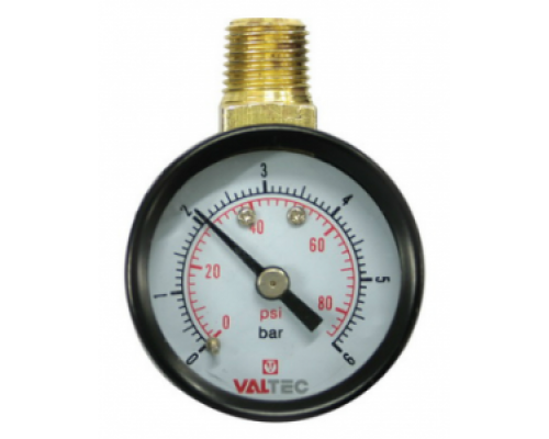 Манометр радиальный D 40 х 0,6 МПа, 1/4", VALTEC (для редуктора давления) верхн.подкл