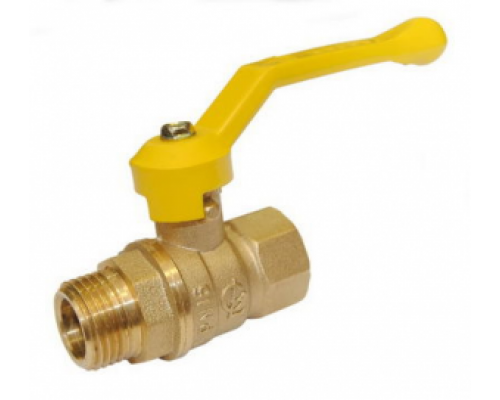Кран шаровой 1/2" (Ду15) ВР/НР, газовый, рычаг, ГАЛЛОП Стандарт 221 (Россия), латунь, полнопрох., PN40, t max 60 °С, аналог 11Б27п1