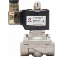 Клапан электромагнитный нержавеющая сталь РОСМА 3/4", Kvs=6,51 PN10, 220В, НО, прямого действия, (соленоидный) мембранный