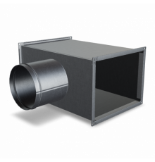 Тройник прямоугольный с круглой врезкой (Тип 3) 400x700 Ø400 100/150 h=100 L=600 r=90°