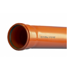 Труба 110х1,0м (s=3,4мм) SN4 ПП с раструбом, Политэк Easy Pipe, для наружной канализации под резин. кольцо (цвет кирпичный) ТУ 2248-002-63600333-2011