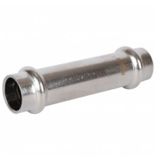 Муфта прямая D 28 мм из нерж.стали под пресс, Rommer, PN16, Tmax=120 °C, для соединения тонкостенных стальных труб