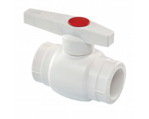 Шаровой кран Ø 32 PP-R (стальной шар), PTFE/EPDM, цвет белый, Valfex